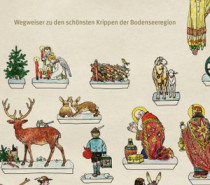 Wegweiser zu Weihnachtskrippen am Bodensee